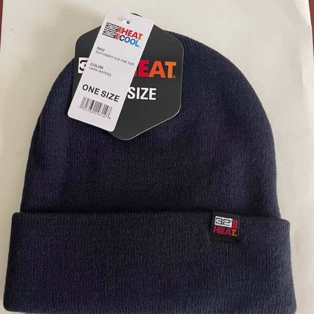 32 Degrees Heat Navy Knit  Beanie Hat